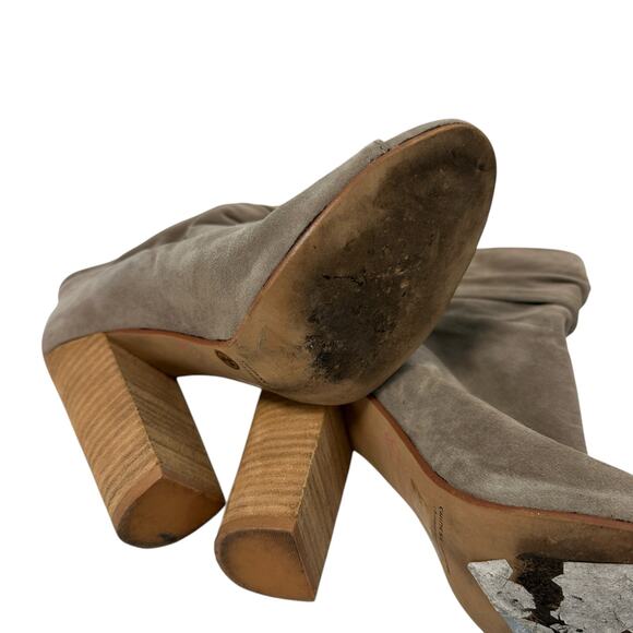 Chinese Laundry Laurel Slouchy Suede Peep Toe Booties8.5 Stone Gray - Picture 4 of 6